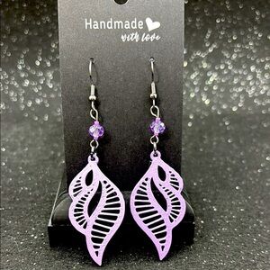 Purple Leaf Earrings